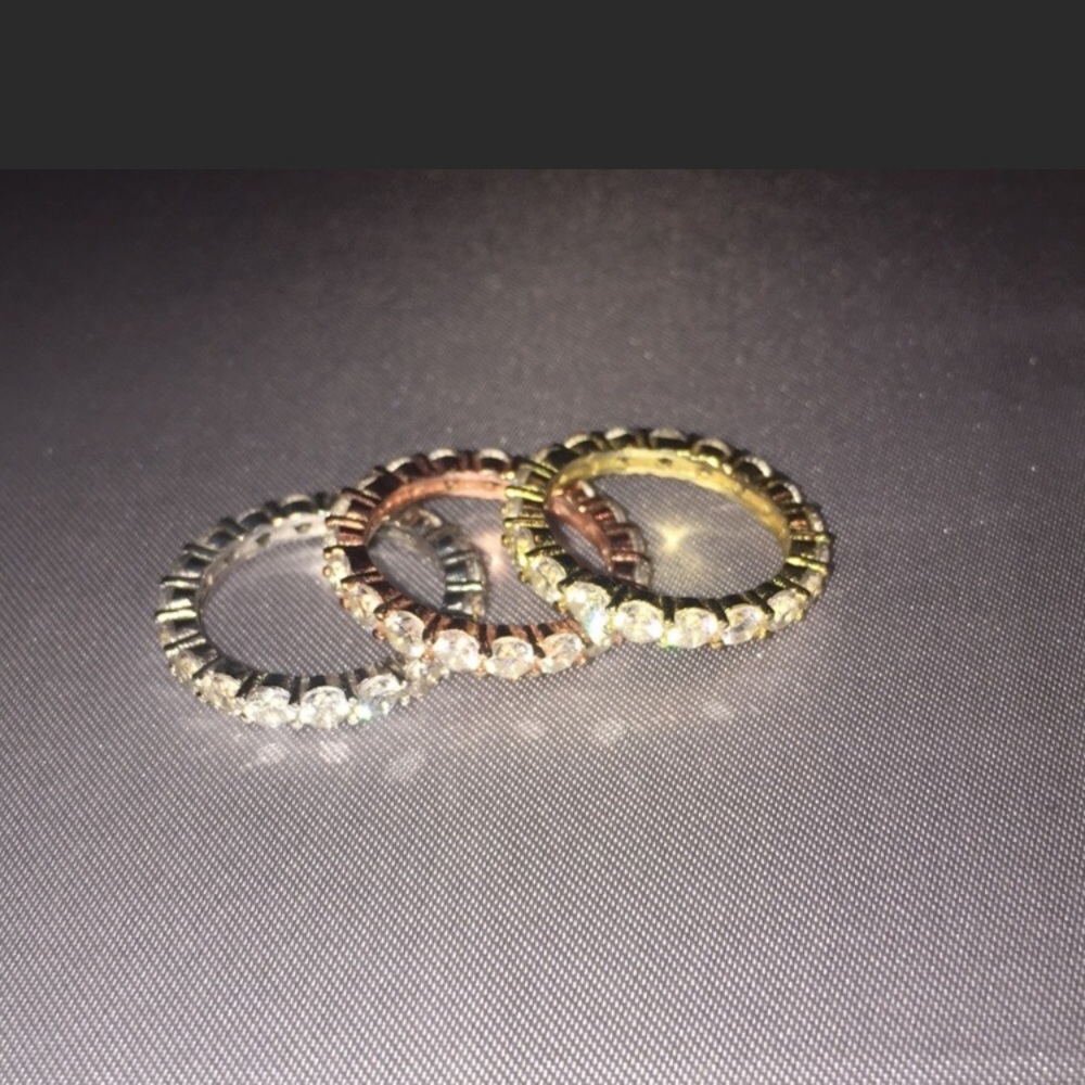 Bebe Set Of 3 Stackable Rings J-Lo - image 1